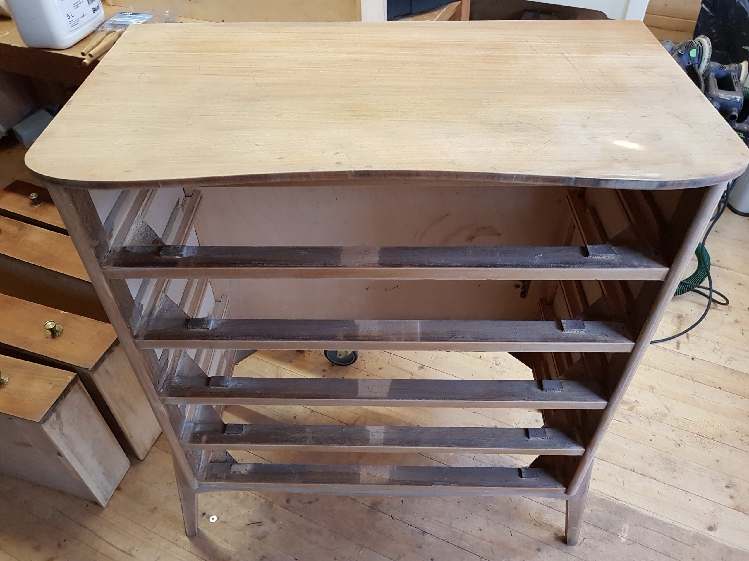 Mahogany Curved Chest of Draws Restoration